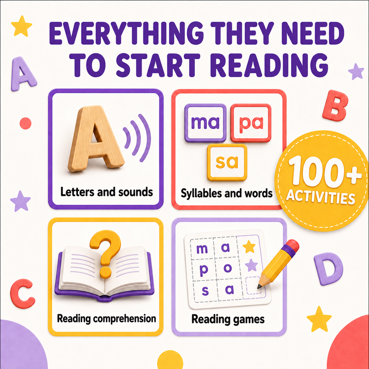 Your child will learn to read through play | 100+ activities